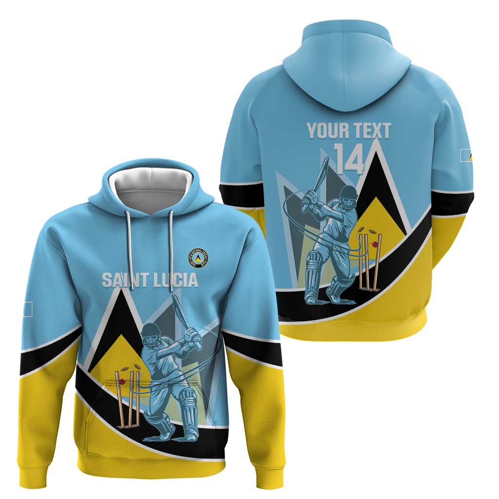 Custom Saint Lucia Cricket Hoodie Go Champions - National Color LT14