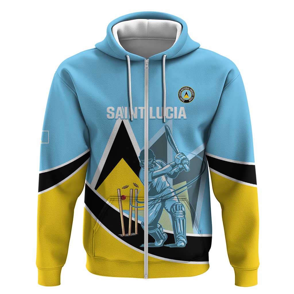 Custom Saint Lucia Cricket Hoodie Go Champions - National Color LT14