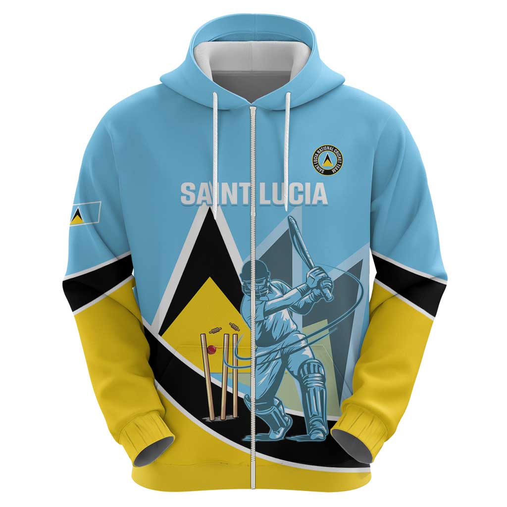 Custom Saint Lucia Cricket Hoodie Go Champions - National Color LT14