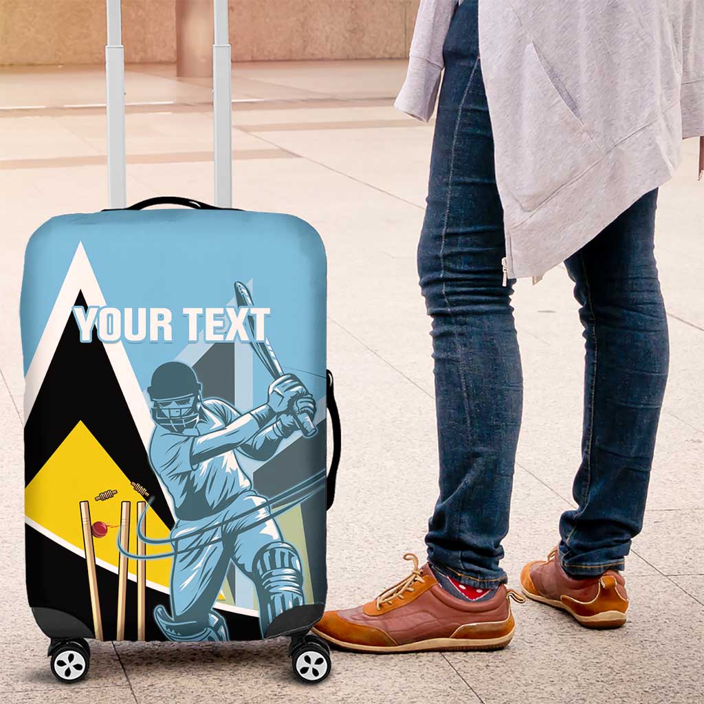 Custom Saint Lucia Cricket Luggage Cover Go Champions - National Color LT14