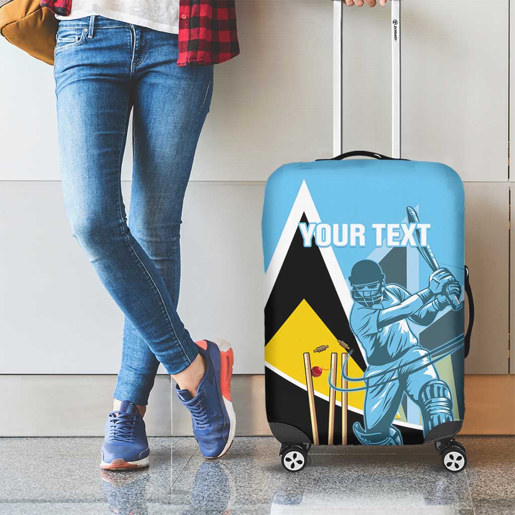 Custom Saint Lucia Cricket Luggage Cover Go Champions - National Color LT14