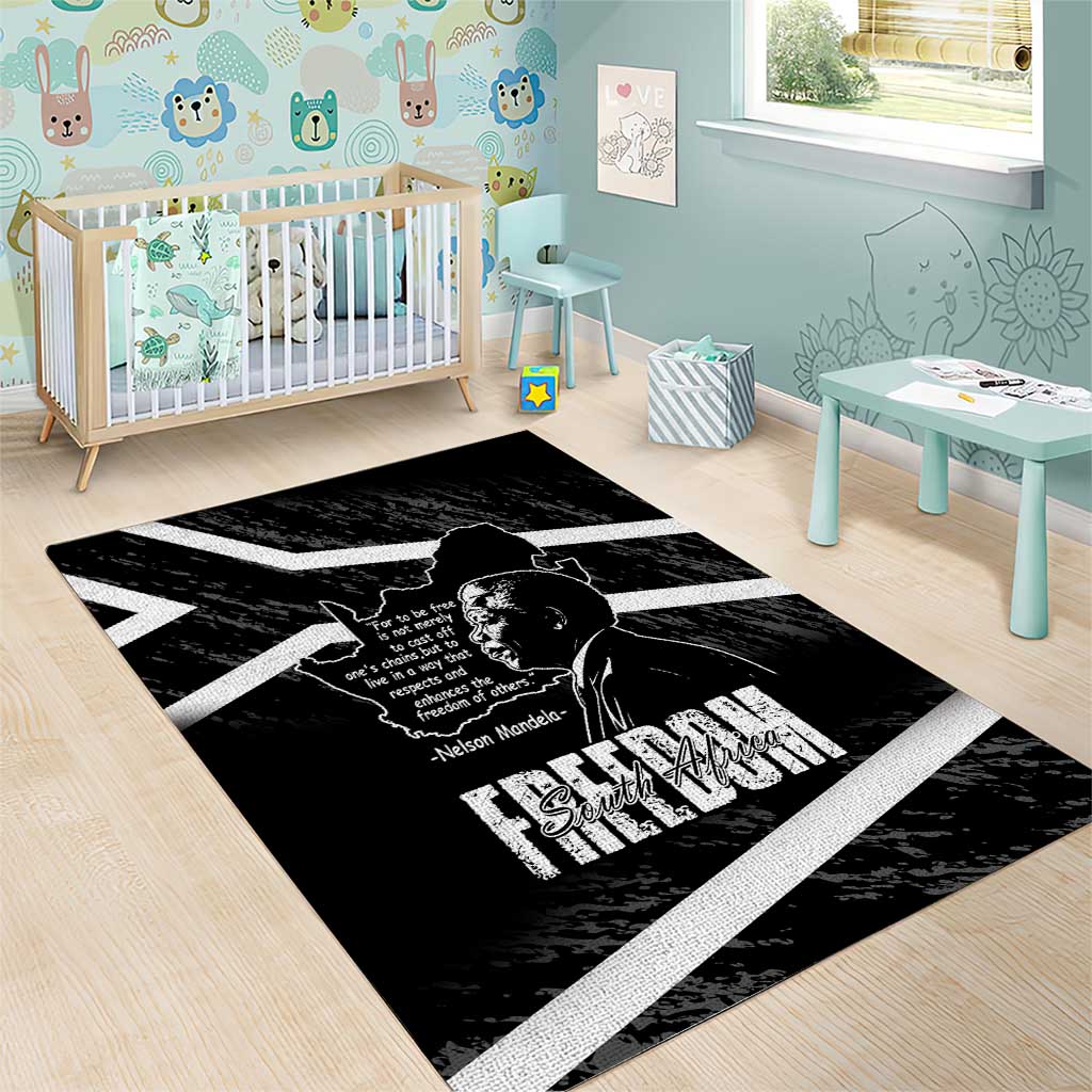 South Africa Freedom Day Area Rug Nelson Mandela With Map LT14