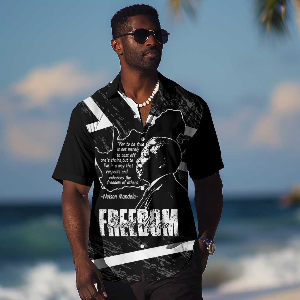 South Africa Freedom Day Hawaiian Shirt Nelson Mandela With Map LT14