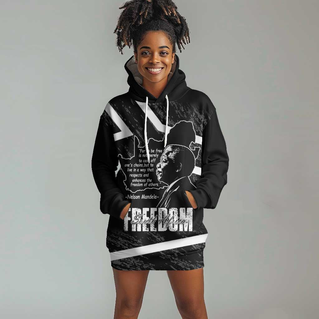 South Africa Freedom Day Hoodie Dress Nelson Mandela With Map LT14