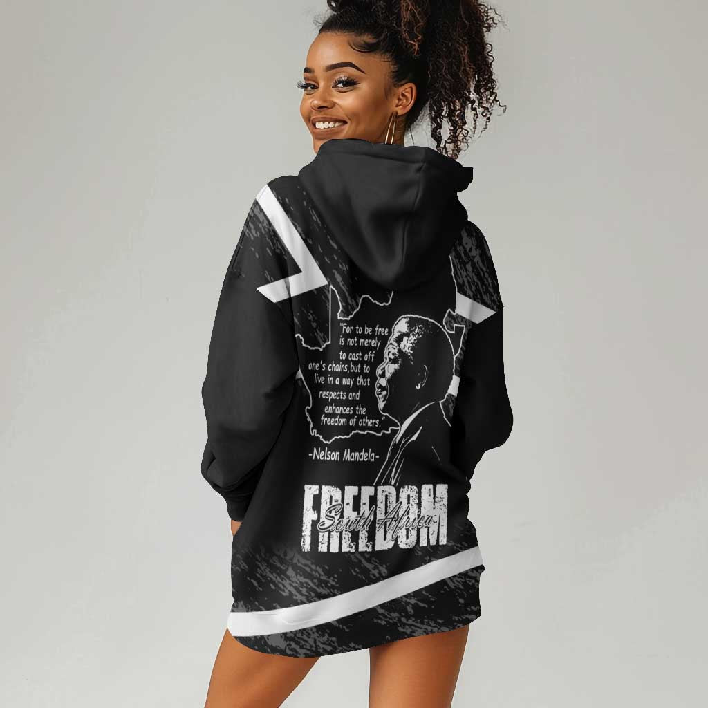 South Africa Freedom Day Hoodie Dress Nelson Mandela With Map LT14
