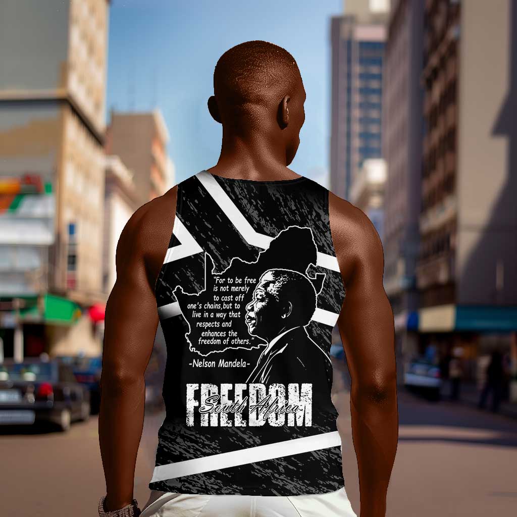 South Africa Freedom Day Men Tank Top Nelson Mandela With Map LT14