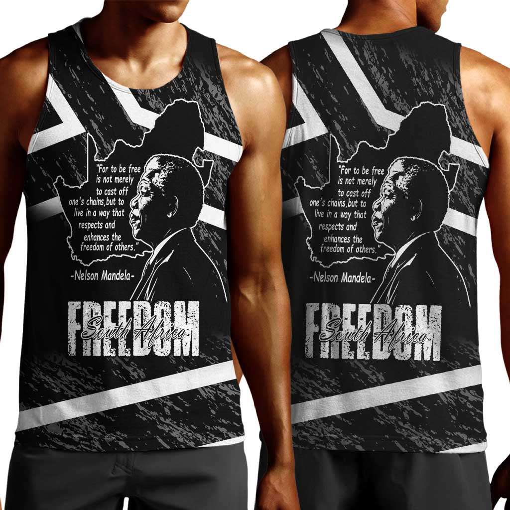 South Africa Freedom Day Men Tank Top Nelson Mandela With Map LT14