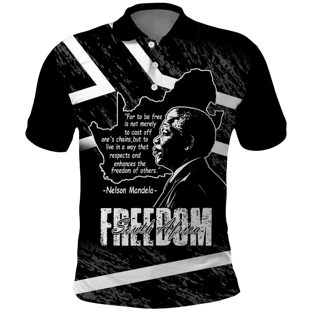 South Africa Freedom Day Polo Shirt Nelson Mandela With Map LT14
