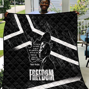 South Africa Freedom Day Quilt Nelson Mandela With Map LT14