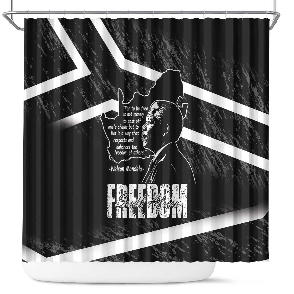 South Africa Freedom Day Shower Curtain Nelson Mandela With Map LT14