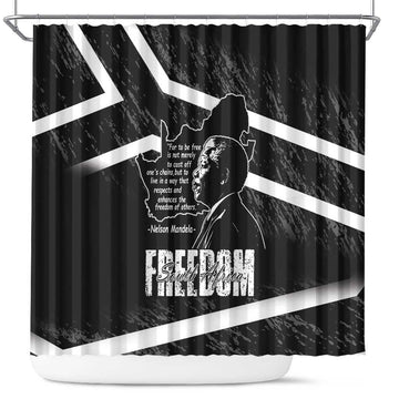 South Africa Freedom Day Shower Curtain Nelson Mandela With Map LT14
