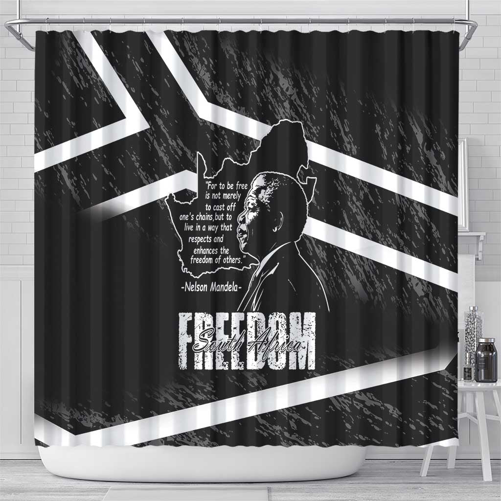 South Africa Freedom Day Shower Curtain Nelson Mandela With Map LT14