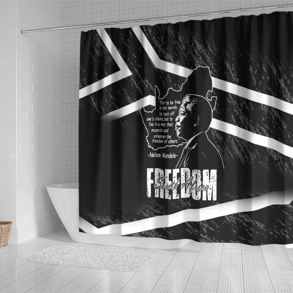 South Africa Freedom Day Shower Curtain Nelson Mandela With Map LT14
