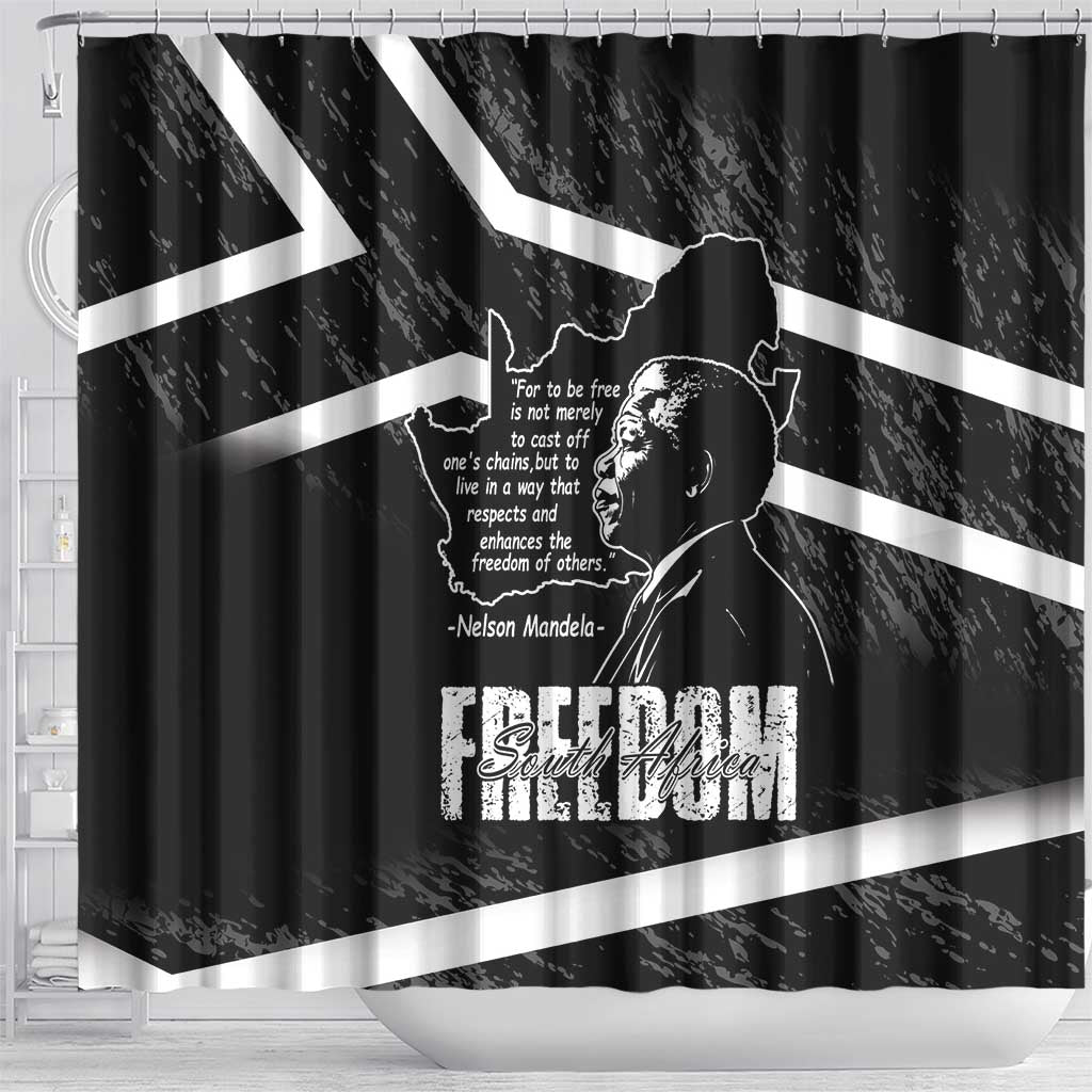South Africa Freedom Day Shower Curtain Nelson Mandela With Map LT14