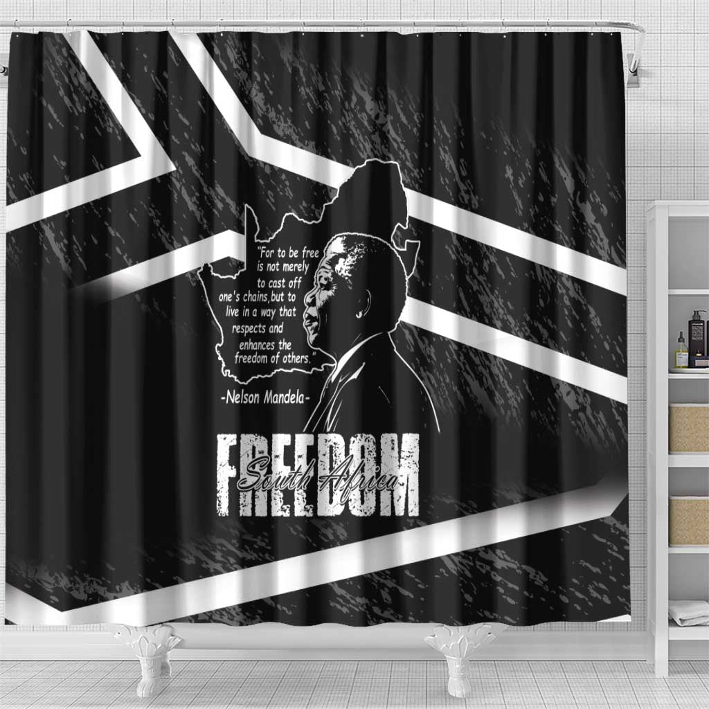 South Africa Freedom Day Shower Curtain Nelson Mandela With Map LT14