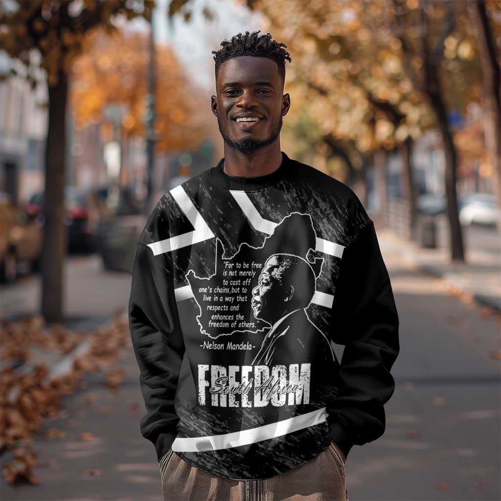 South Africa Freedom Day Sweatshirt Nelson Mandela With Map LT14
