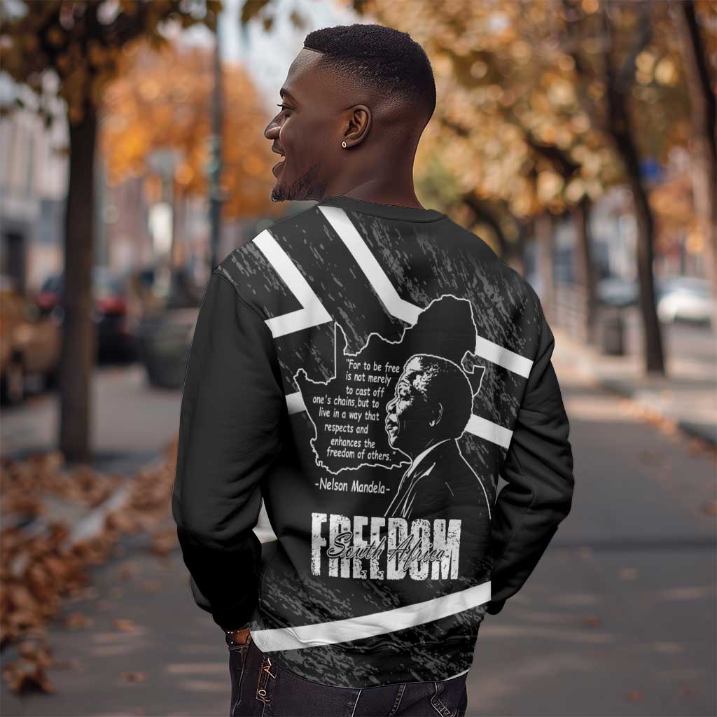 South Africa Freedom Day Sweatshirt Nelson Mandela With Map LT14