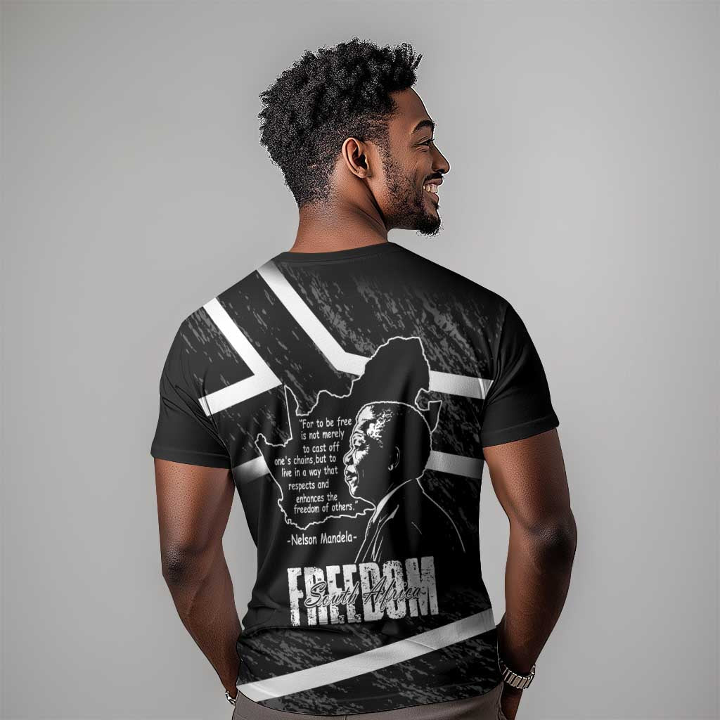South Africa Freedom Day T shirt Nelson Mandela With Map LT14