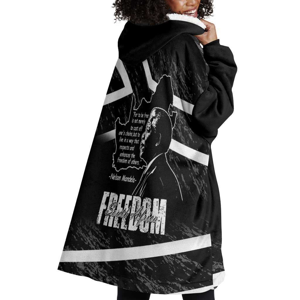 South Africa Freedom Day Wearable Blanket Hoodie Nelson Mandela With Map LT14