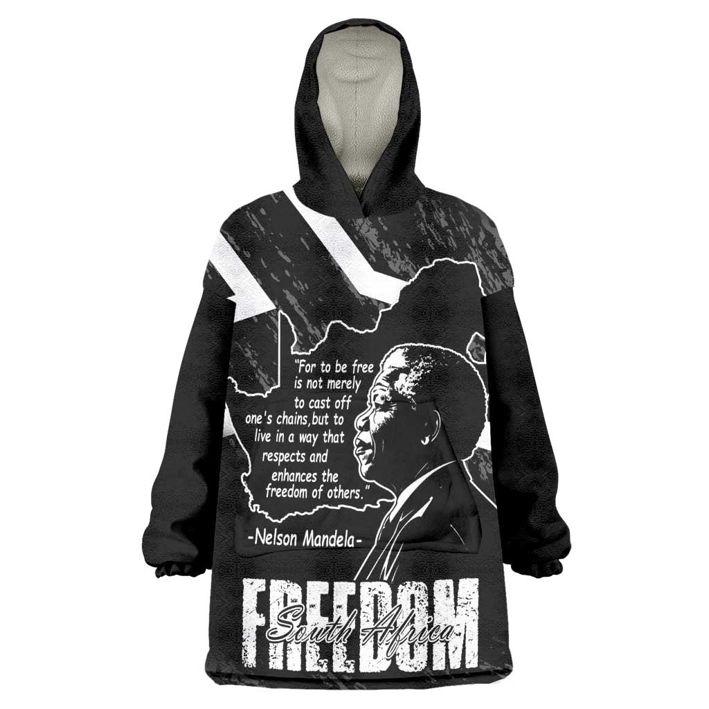 South Africa Freedom Day Wearable Blanket Hoodie Nelson Mandela With Map LT14