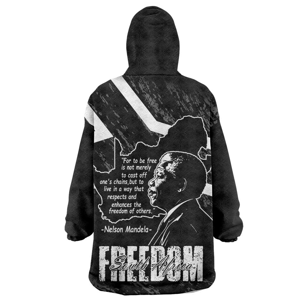 South Africa Freedom Day Wearable Blanket Hoodie Nelson Mandela With Map LT14