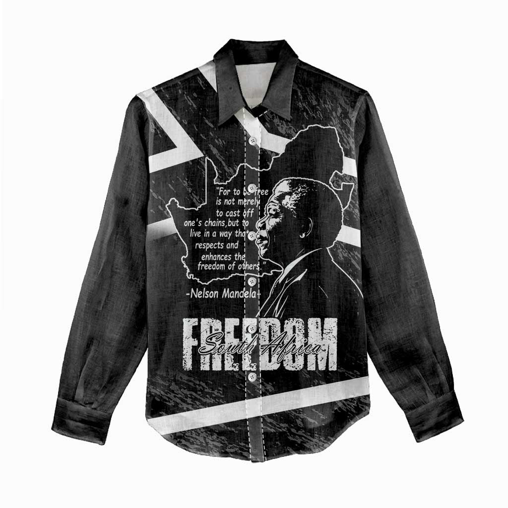 South Africa Freedom Day Women Casual Shirt Nelson Mandela With Map LT14