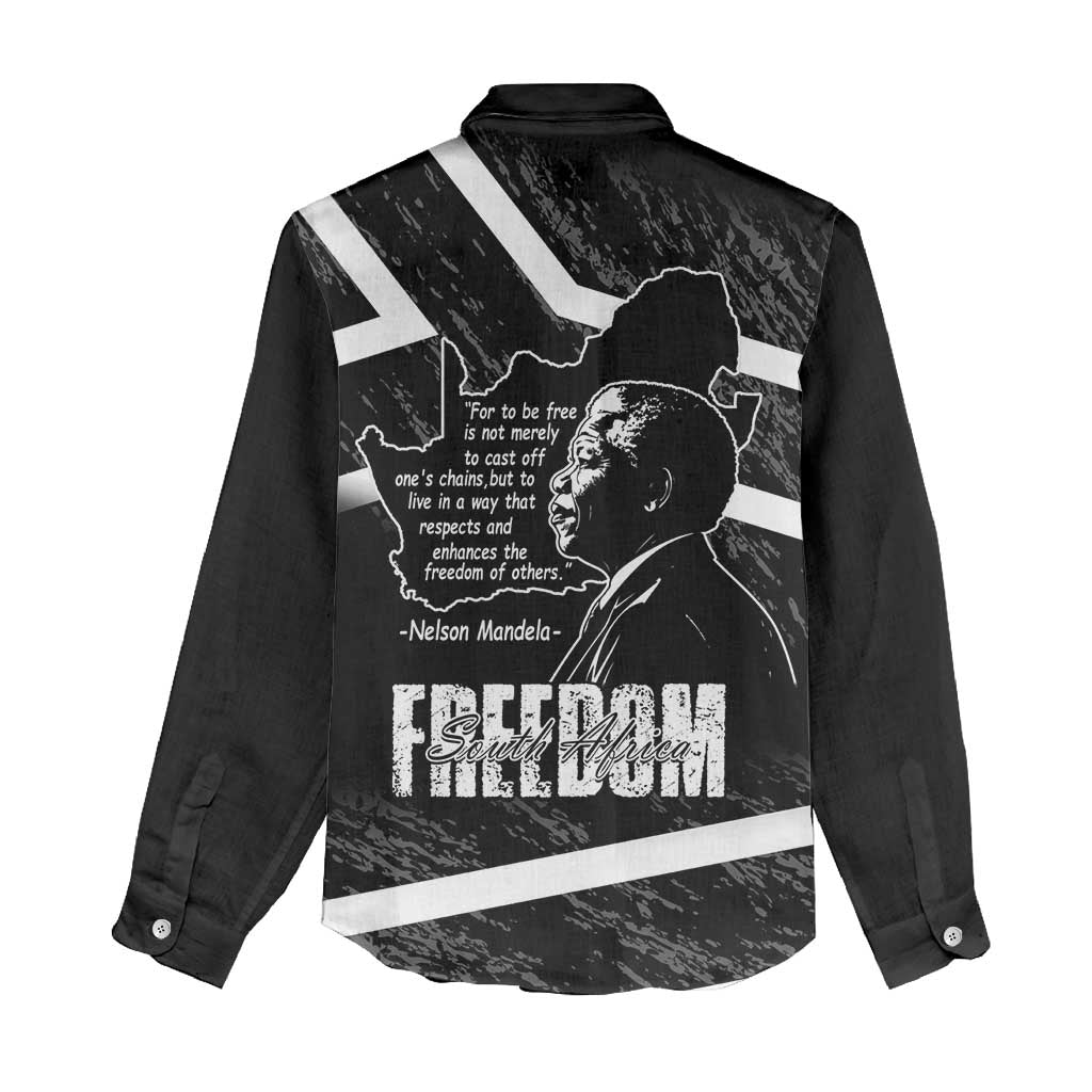 South Africa Freedom Day Women Casual Shirt Nelson Mandela With Map LT14