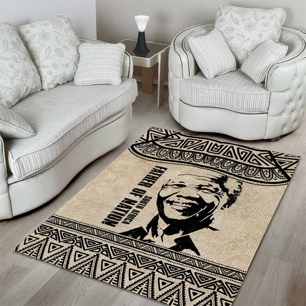 South Africa Nelson Mandela - Father Of Nation Area Rug Vintage African Pattern LT14