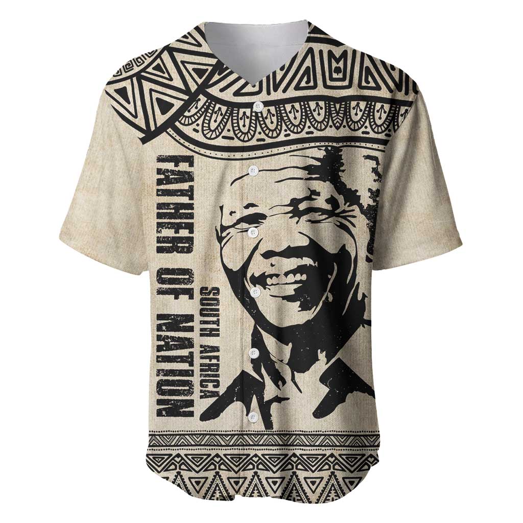 South Africa Nelson Mandela - Father Of Nation Baseball Jersey Vintage African Pattern LT14