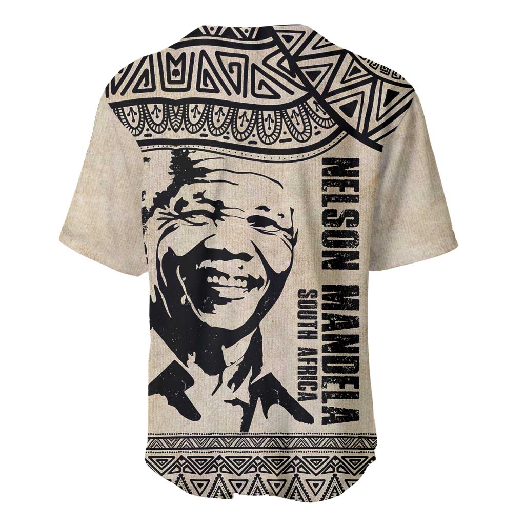 South Africa Nelson Mandela - Father Of Nation Baseball Jersey Vintage African Pattern LT14