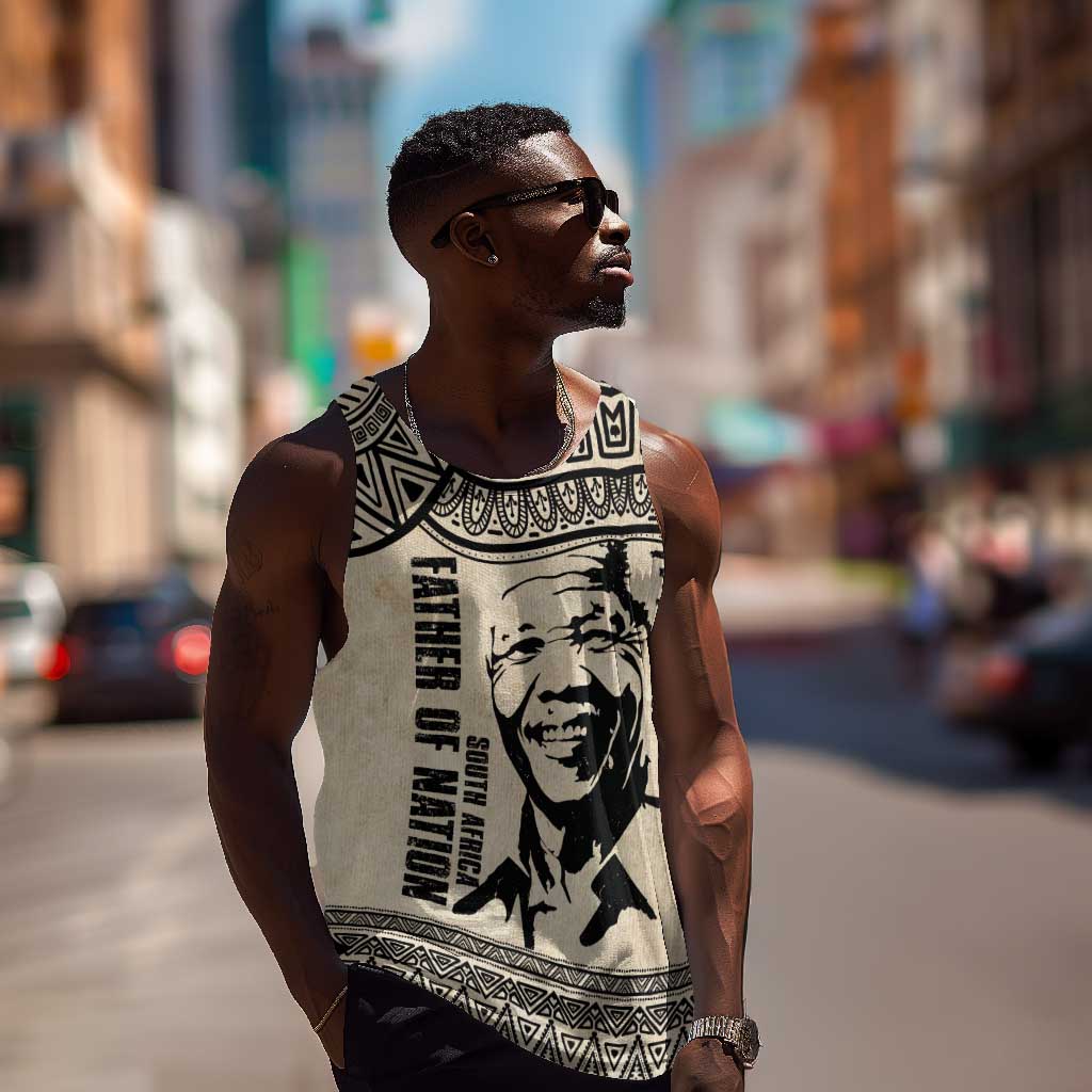 South Africa Nelson Mandela - Father Of Nation Men Tank Top Vintage African Pattern LT14