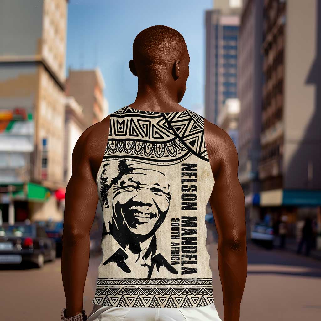 South Africa Nelson Mandela - Father Of Nation Men Tank Top Vintage African Pattern LT14