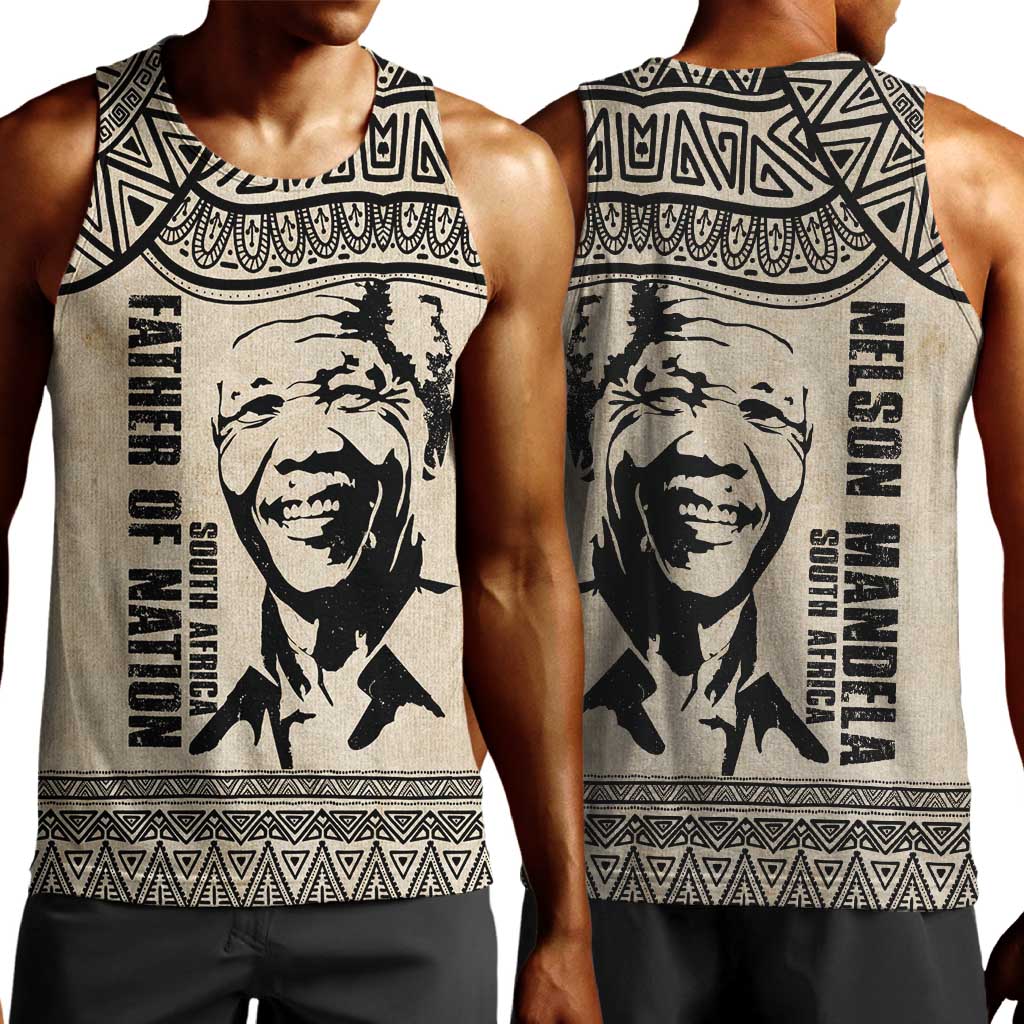 South Africa Nelson Mandela - Father Of Nation Men Tank Top Vintage African Pattern LT14