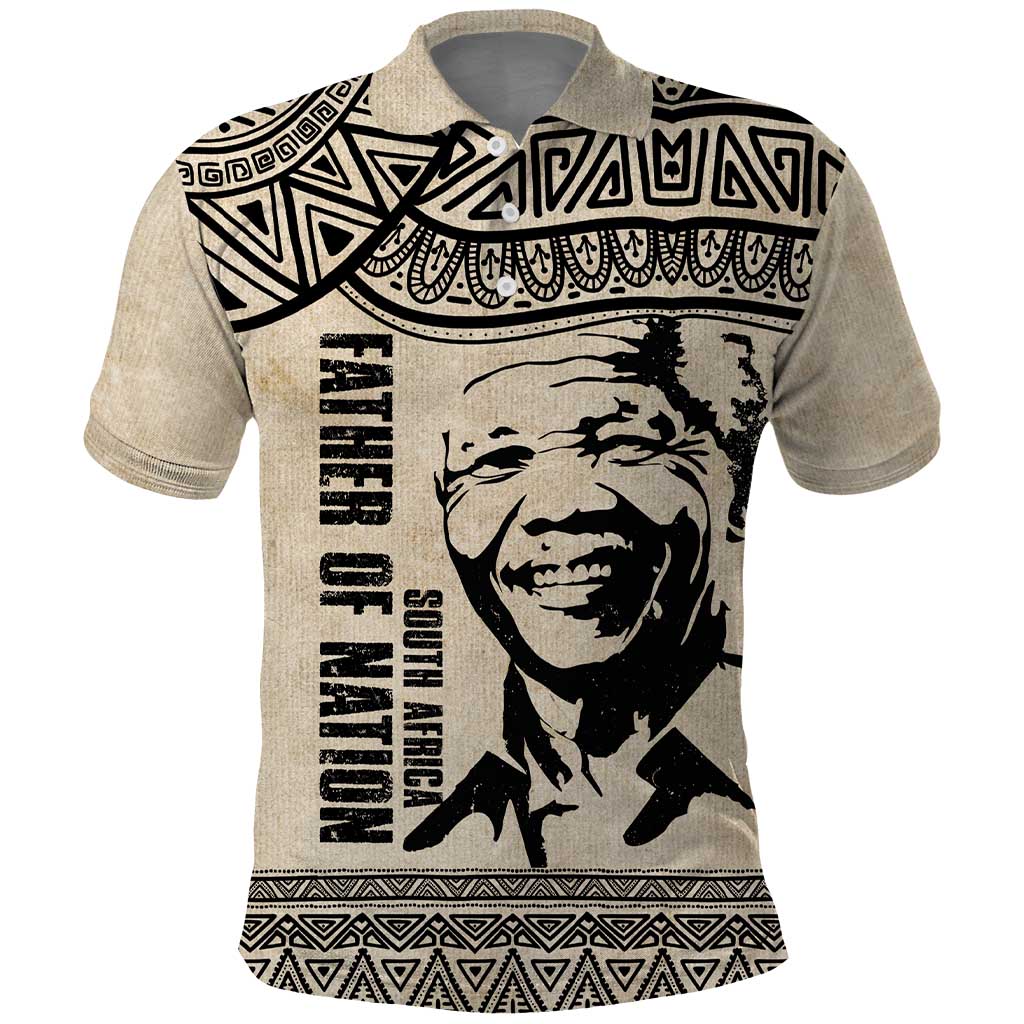 South Africa Nelson Mandela - Father Of Nation Polo Shirt Vintage African Pattern LT14