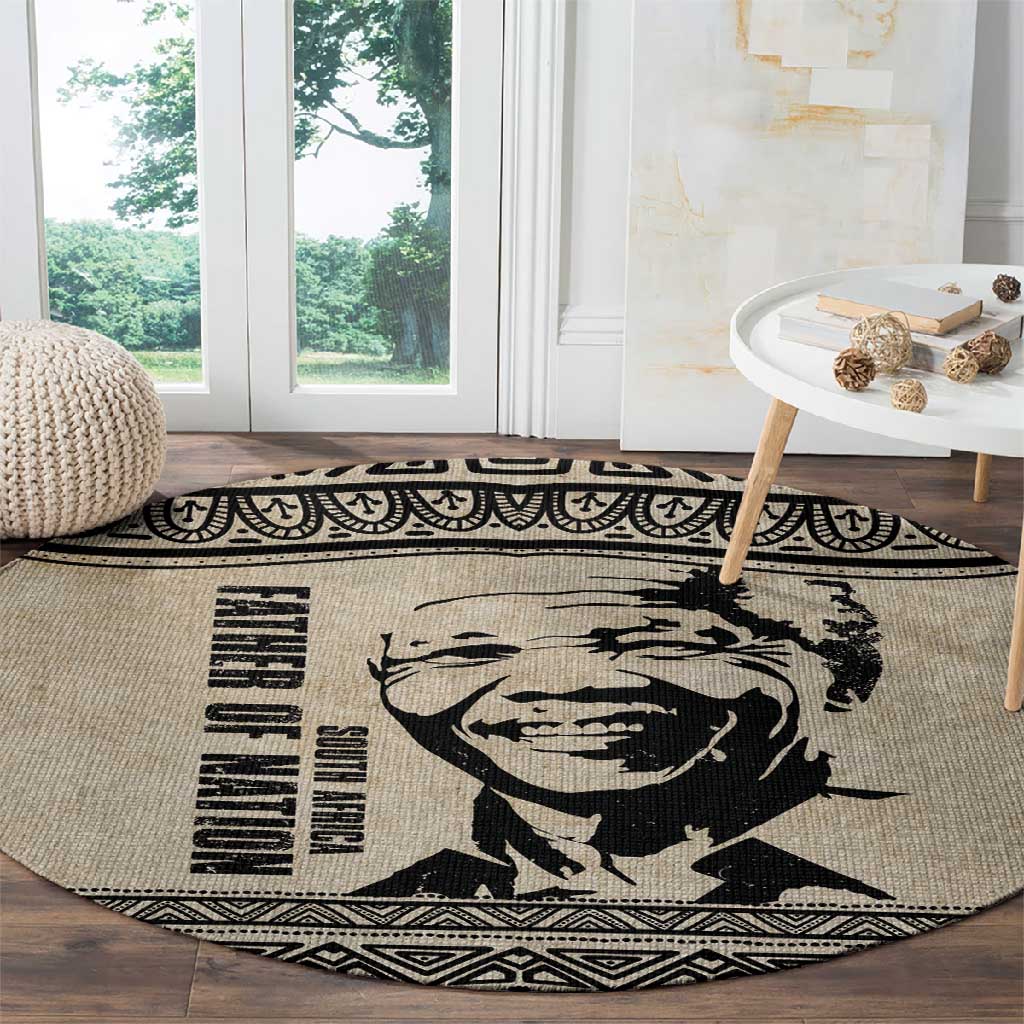 South Africa Nelson Mandela - Father Of Nation Round Carpet Vintage African Pattern LT14