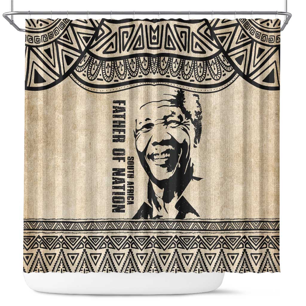 South Africa Nelson Mandela - Father Of Nation Shower Curtain Vintage African Pattern LT14