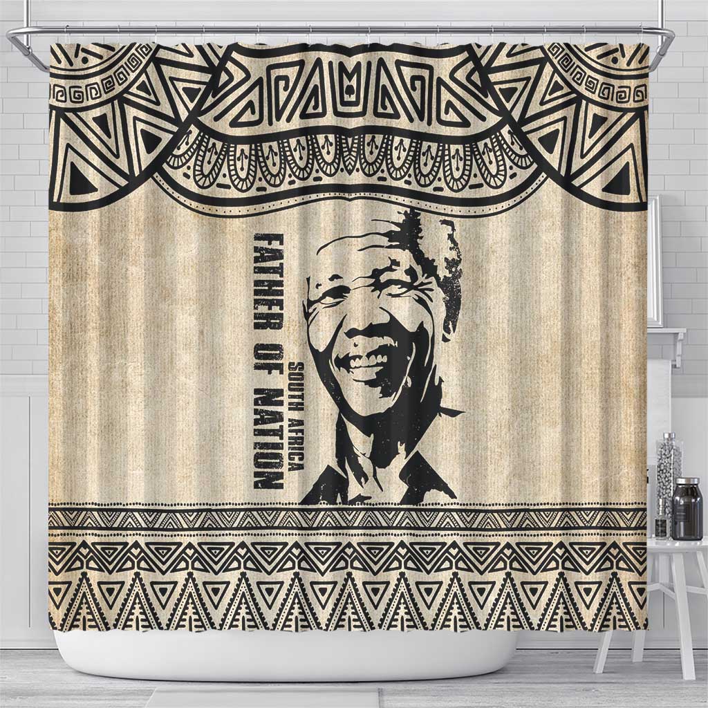 South Africa Nelson Mandela - Father Of Nation Shower Curtain Vintage African Pattern LT14