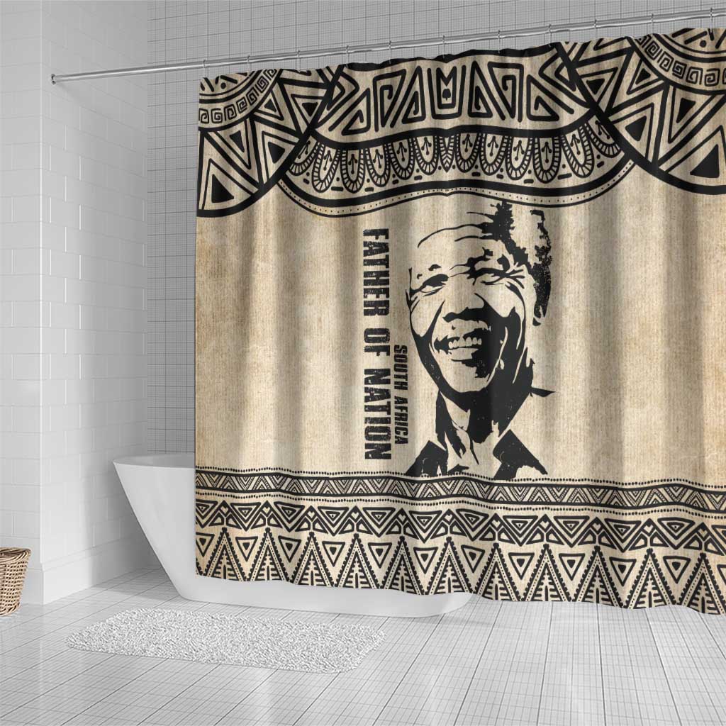 South Africa Nelson Mandela - Father Of Nation Shower Curtain Vintage African Pattern LT14