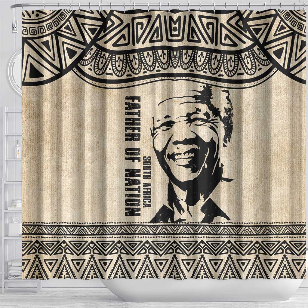 South Africa Nelson Mandela - Father Of Nation Shower Curtain Vintage African Pattern LT14