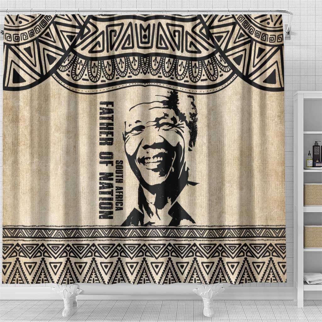 South Africa Nelson Mandela - Father Of Nation Shower Curtain Vintage African Pattern LT14