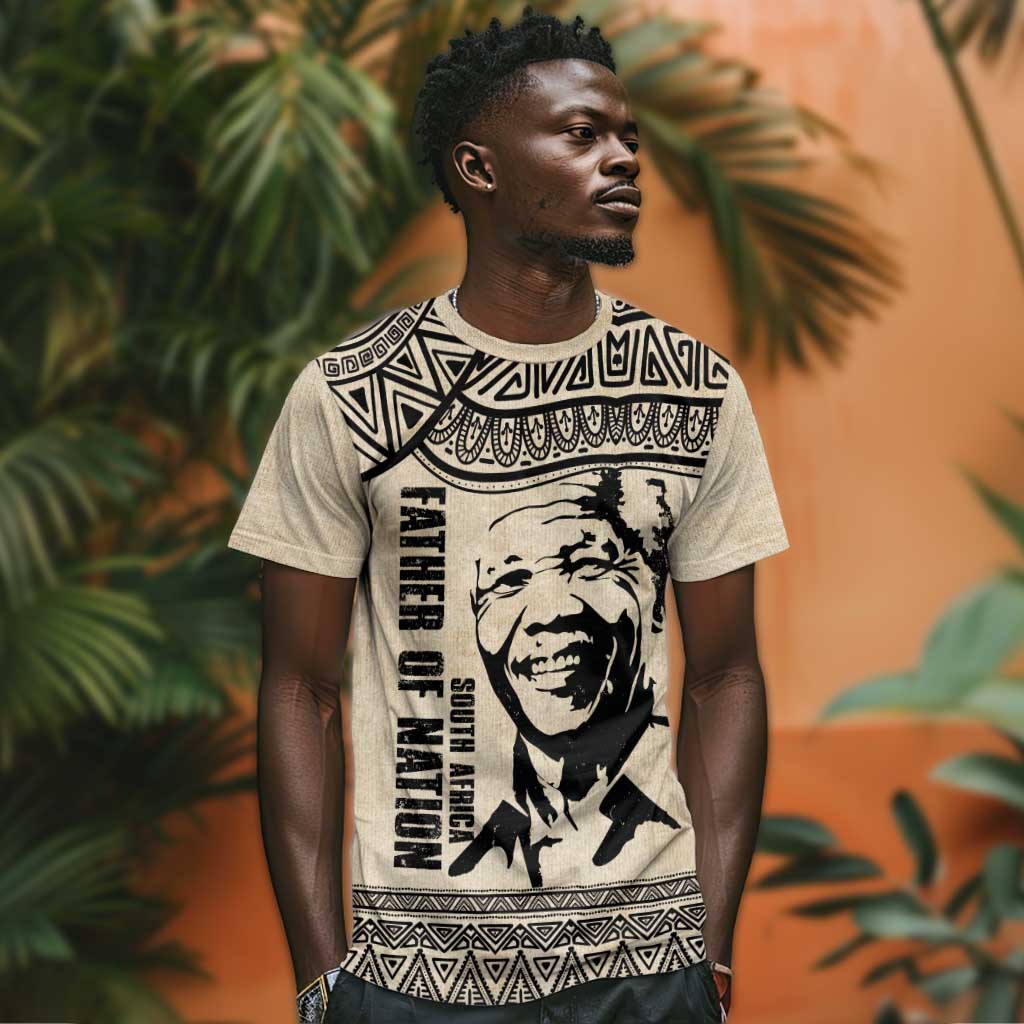 South Africa Nelson Mandela - Father Of Nation T shirt Vintage African Pattern LT14