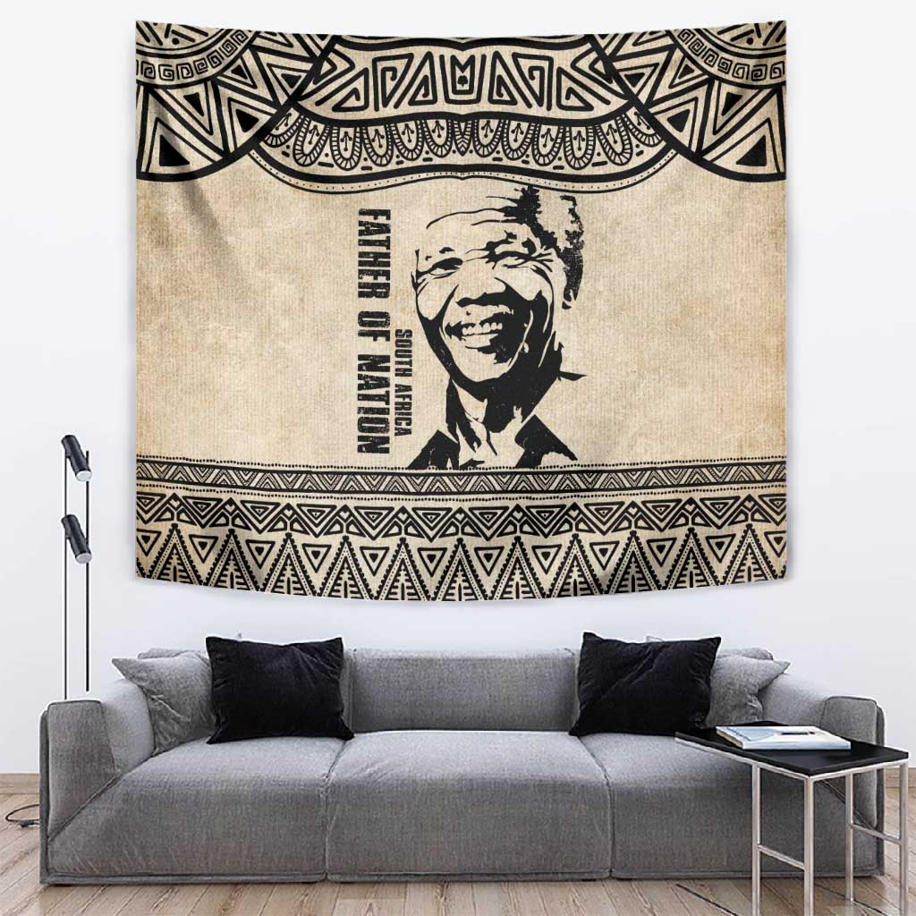 South Africa Nelson Mandela - Father Of Nation Tapestry Vintage African Pattern LT14