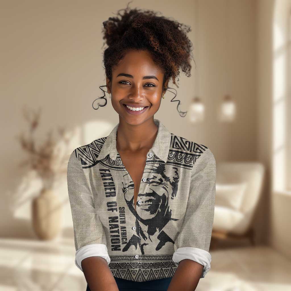 South Africa Nelson Mandela - Father Of Nation Women Casual Shirt Vintage African Pattern LT14
