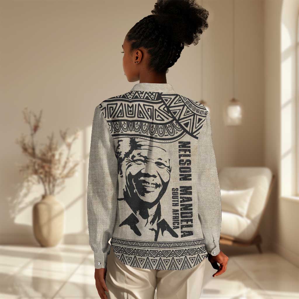 South Africa Nelson Mandela - Father Of Nation Women Casual Shirt Vintage African Pattern LT14