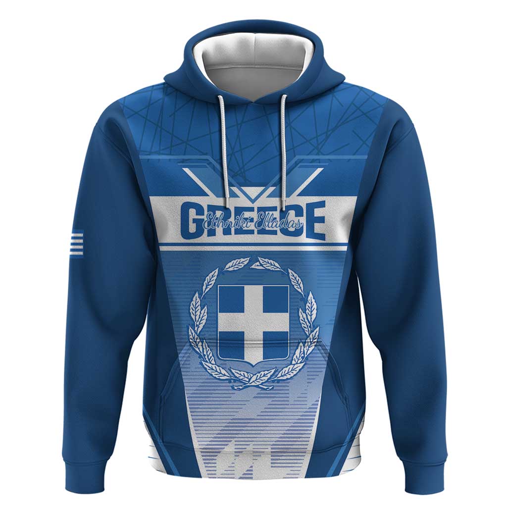 Custom Greece Football Hoodie Go Ethniki Coat Of Arms Style LT14