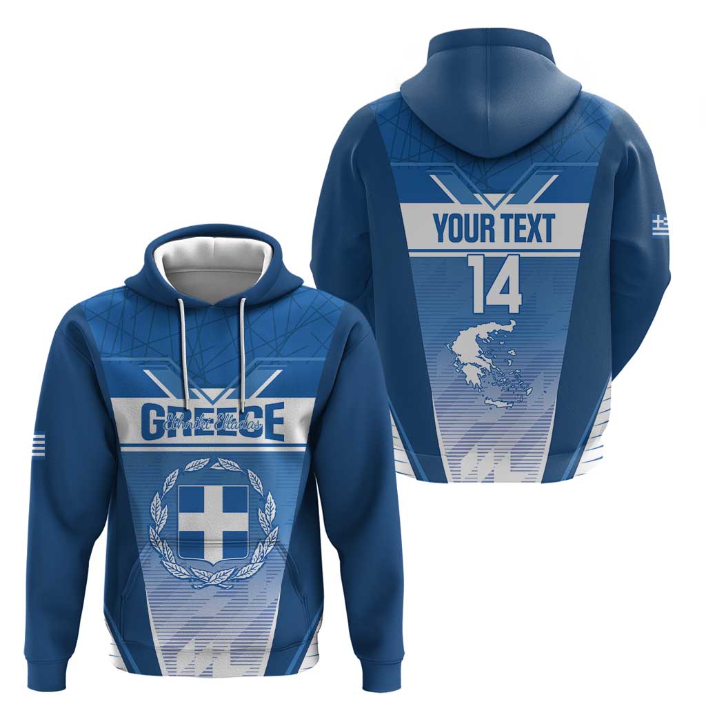 Custom Greece Football Hoodie Go Ethniki Coat Of Arms Style LT14