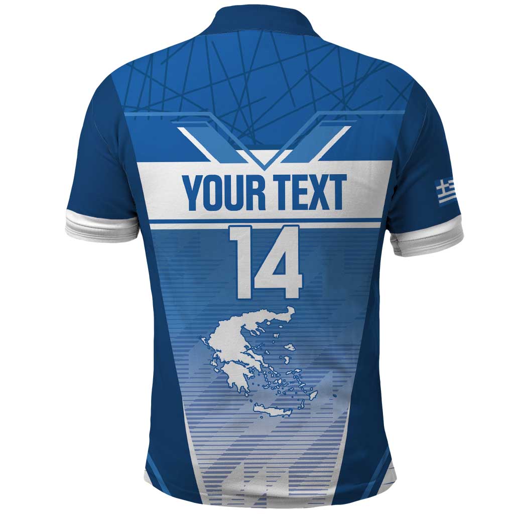 Custom Greece Football Polo Shirt Go Ethniki Coat Of Arms Style LT14