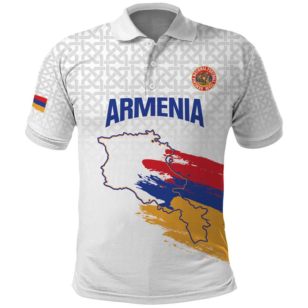 Custom Armenia Football Polo Shirt Armenian Map Knot Pattern LT14