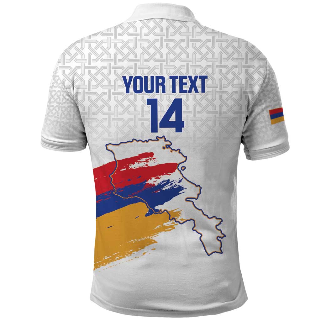 Custom Armenia Football Polo Shirt Armenian Map Knot Pattern LT14