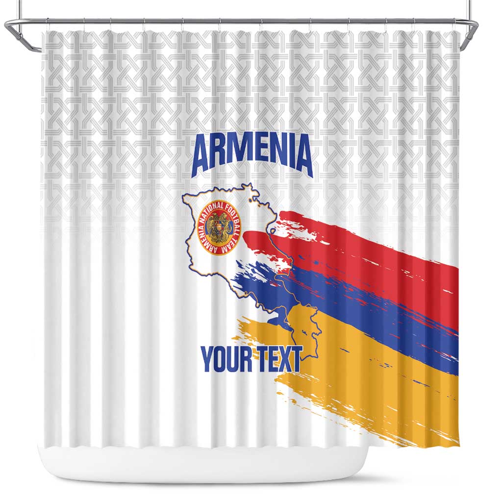 Custom Armenia Football Shower Curtain Armenian Map Knot Pattern LT14